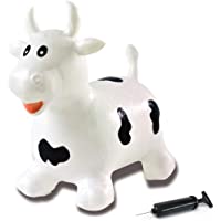 Los mejores  - Jamara 460318 - Toro animal saltarín blanco-negro con bomba - Orejas como soporte